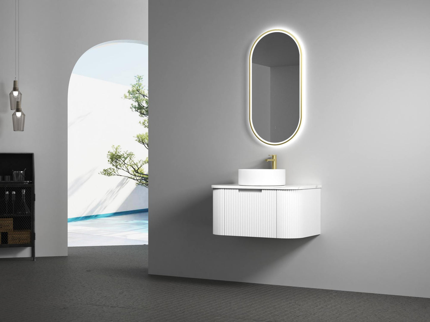 Beau Monde Pill Shape LED Mirror