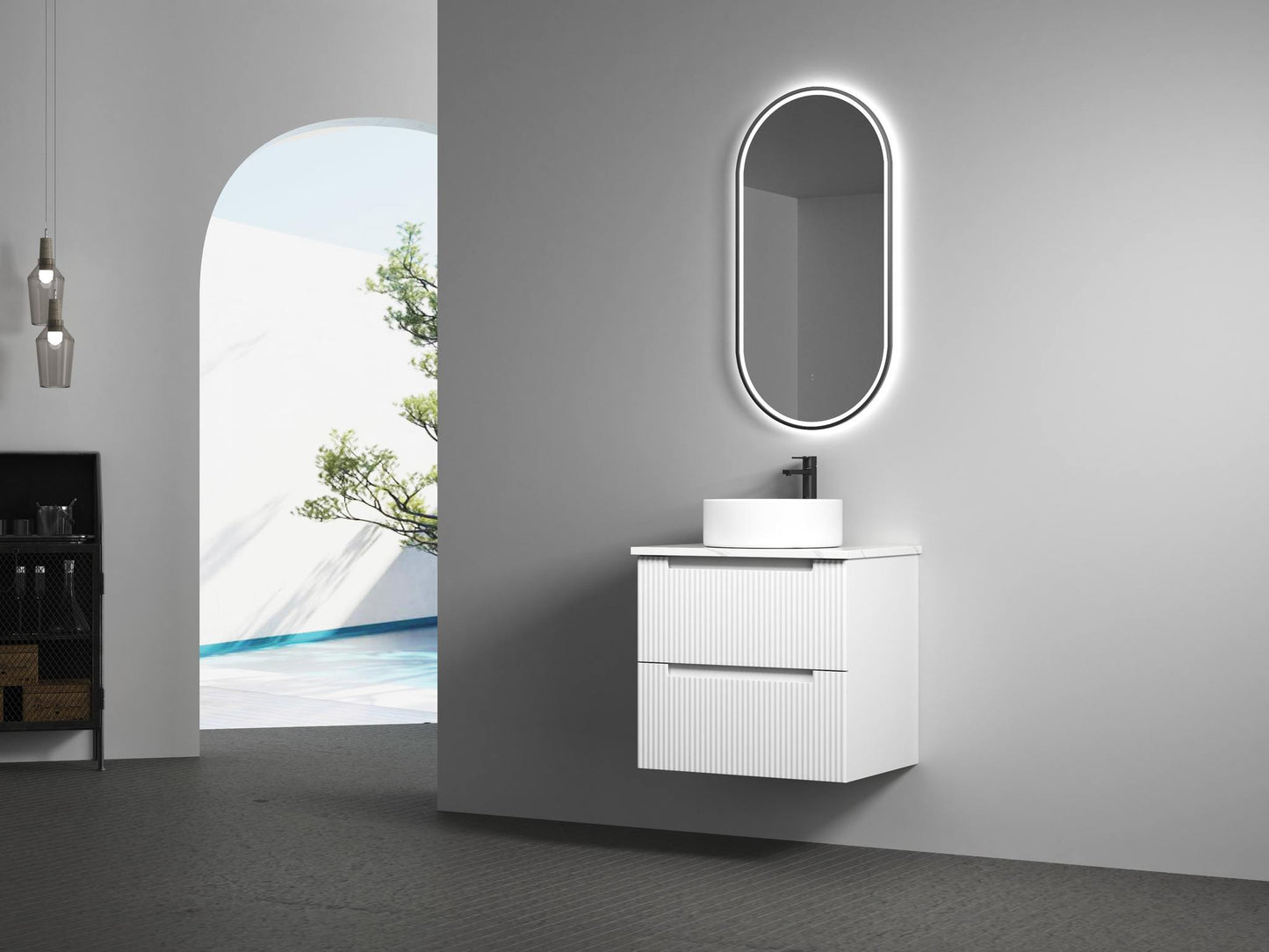 Beau Monde Pill Shape LED Mirror