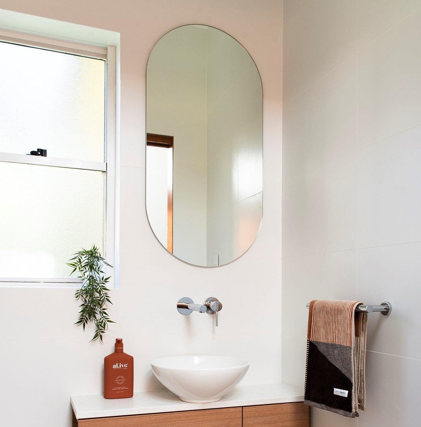 Ruby Pill Shaped Mirror