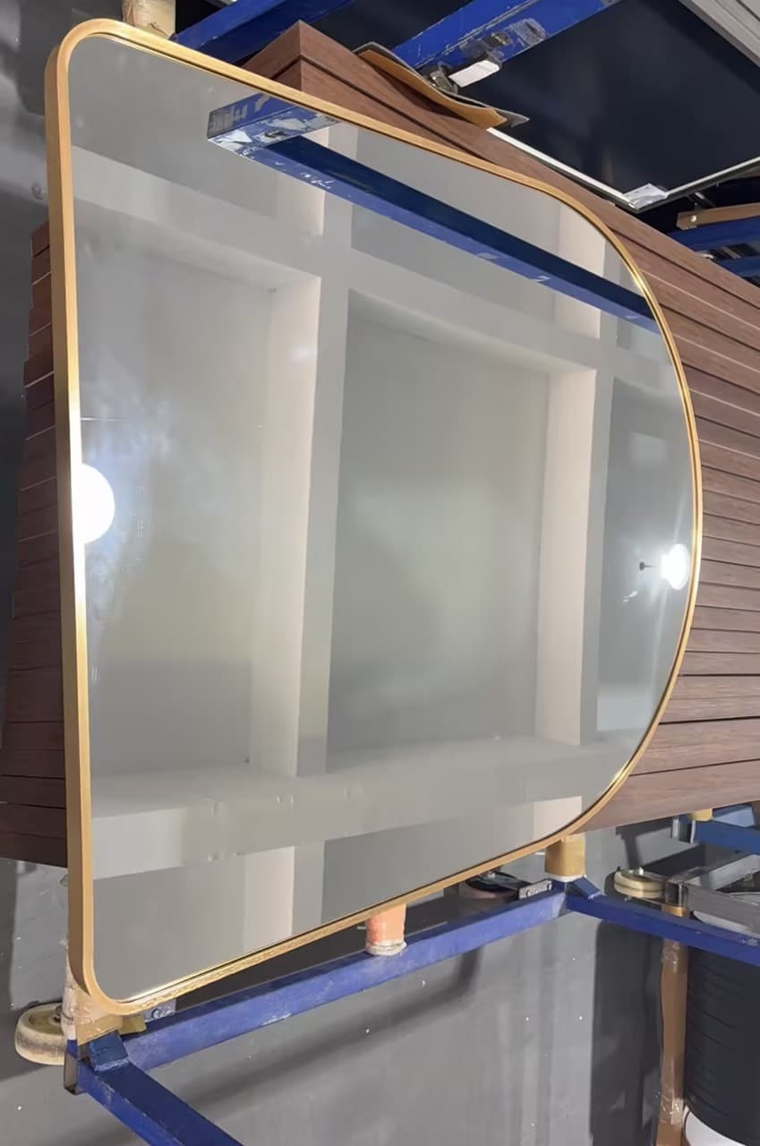 Isolde Gold Frame Arched Wall Mirror