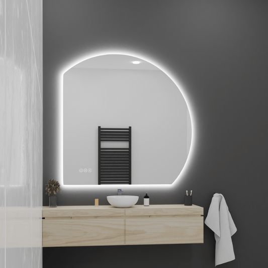 Alba D-Shaped LED Bathroom Mirror