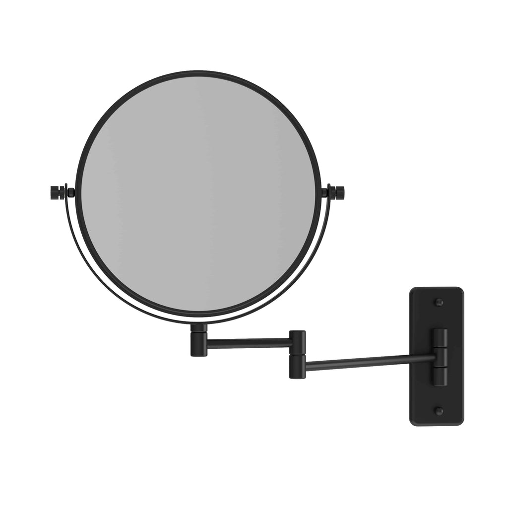 1 & 5x Magnification Matt Black Wall Mounted Shaving Mirror