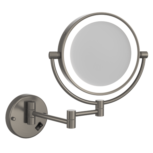 1&5x Magnification Brushed Nickel Mirror with Light