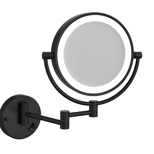 1&5x Magnification Matt Black Mirror with Light