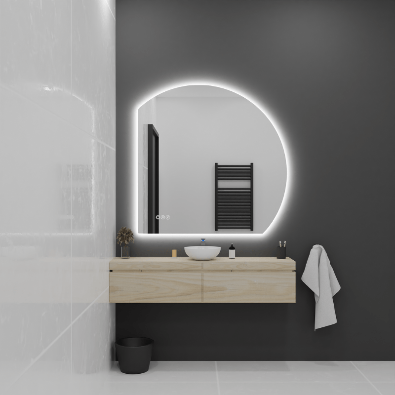 Alba D-Shaped LED Bathroom Mirror