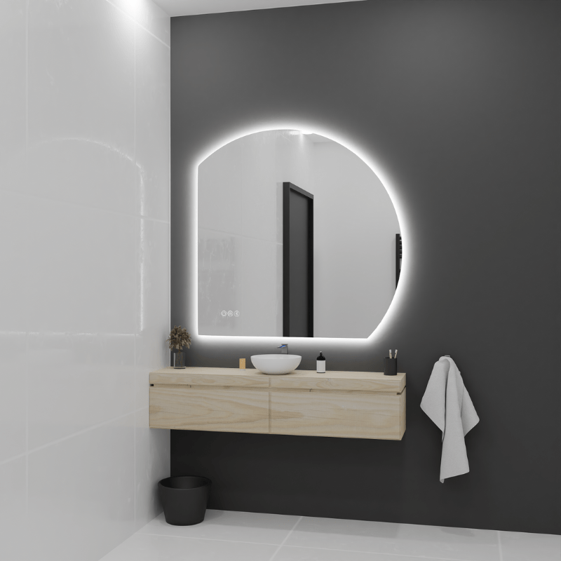 Alba D-Shaped LED Bathroom Mirror