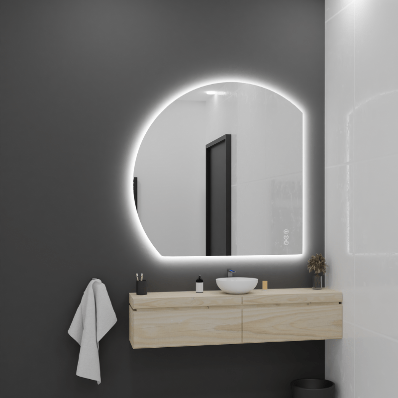 Alba D-Shaped LED Bathroom Mirror