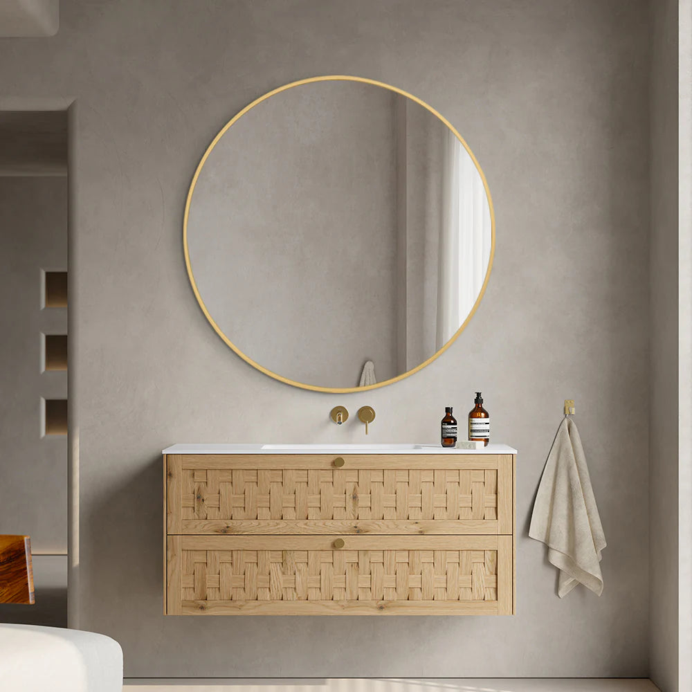 Malachi Gold Framed Classic Round Mirror