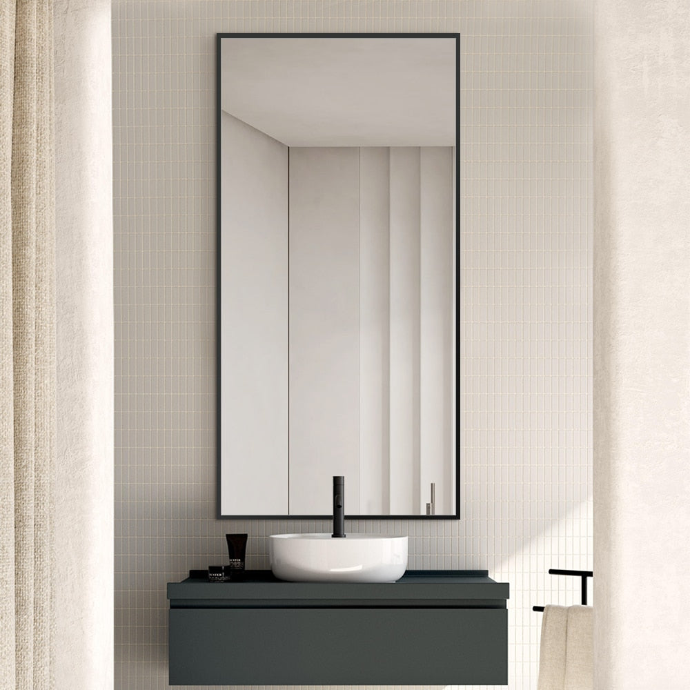 Valerian Black Framed Rectangular Mirror