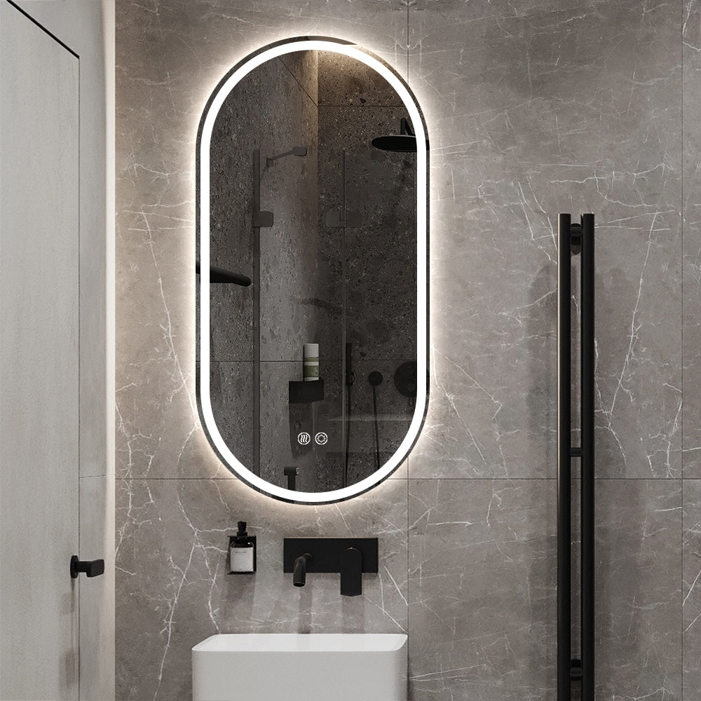 Adira Frameless Oval LED Mirror