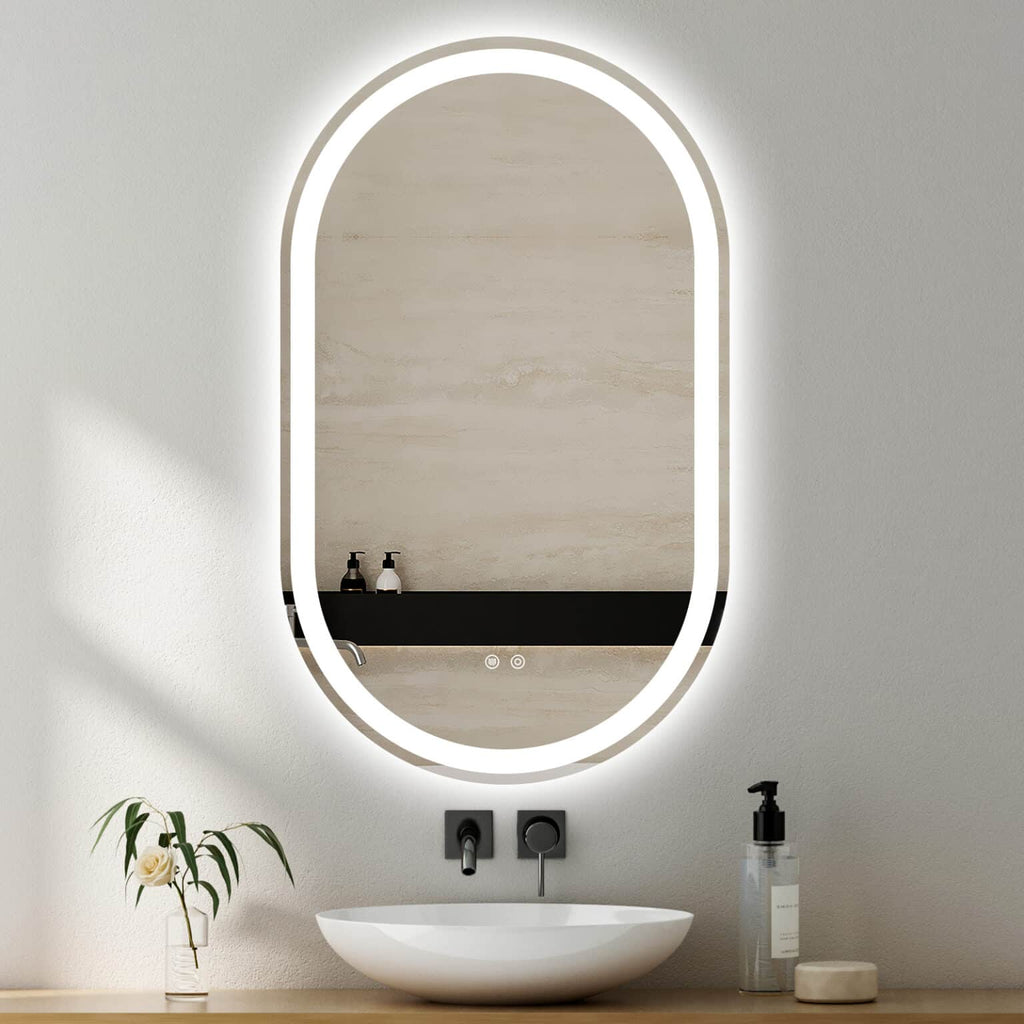 Adira Frameless Oval LED Mirror
