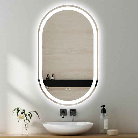Adira Frameless Oval LED Mirror