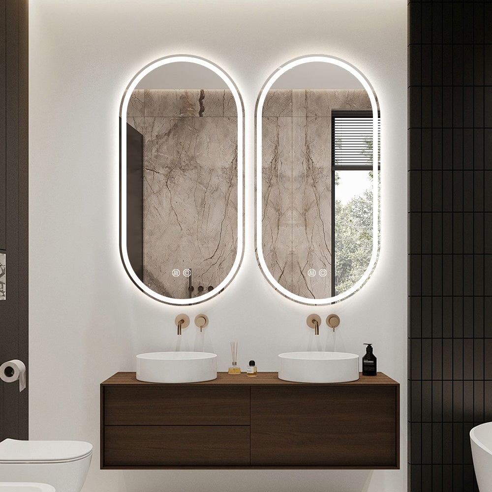 Adira Frameless Oval LED Mirror