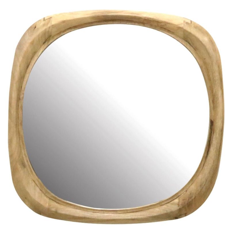 Aiza Rounded Square Wood Mirror