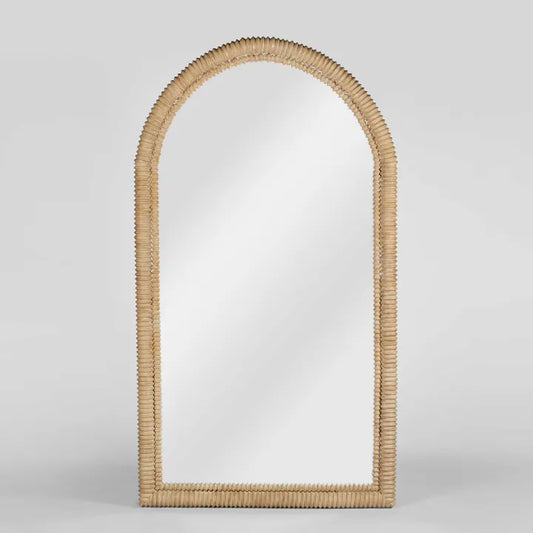 Alessa Arched Wood Floor Mirror