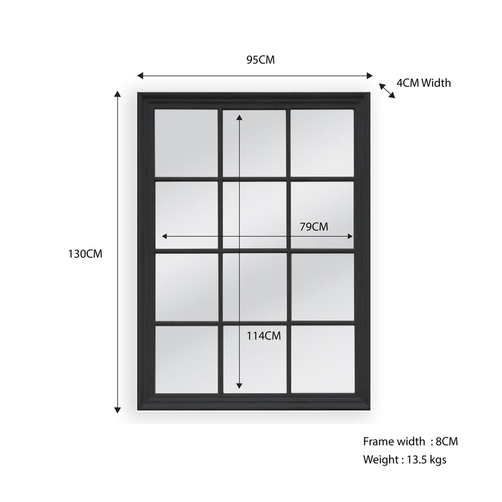 Amely Black Panel Wall Mirror