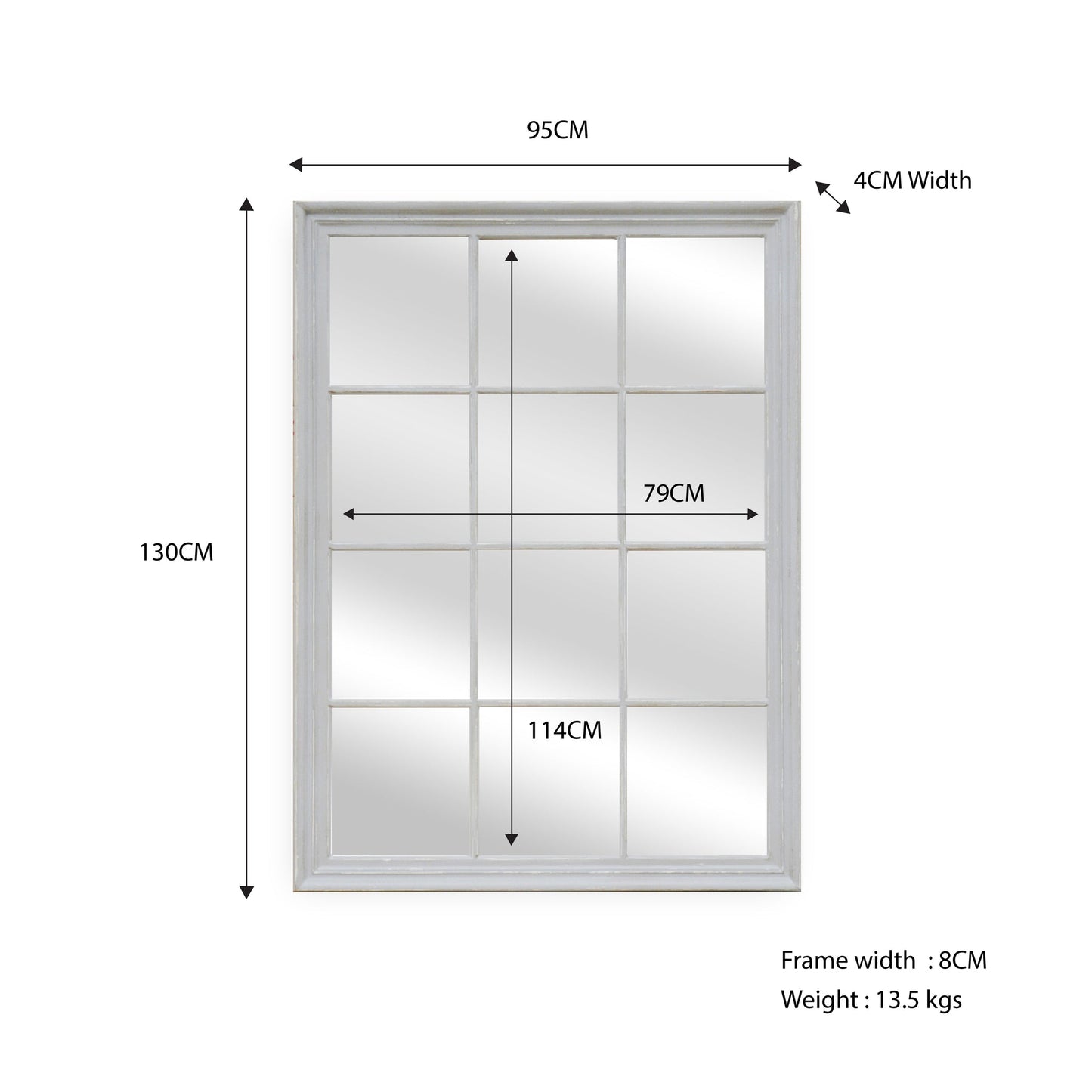 Amely White Panel Wall Mirror