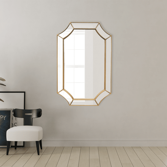 Arba Gold Wood Irregular Wall Mirror