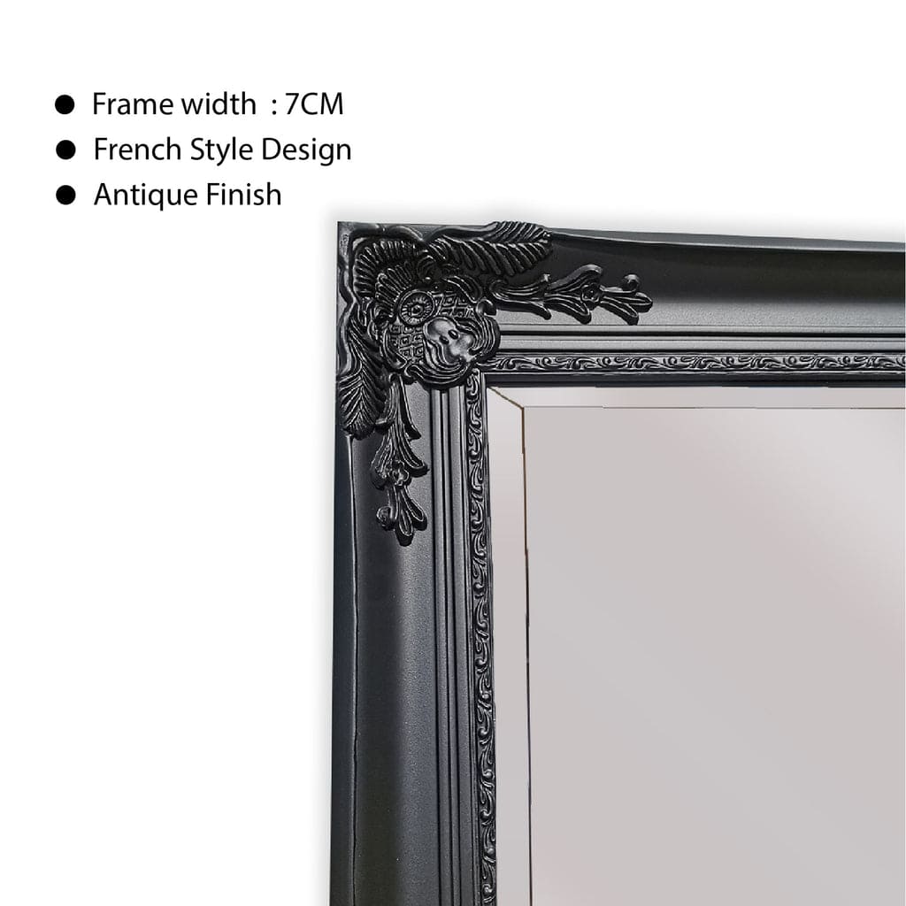 Armel Ornate Black Wall Mirror