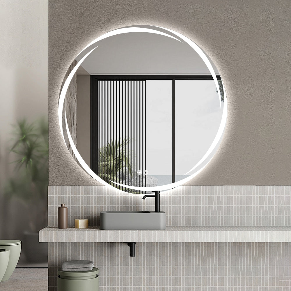 Asterin Whirlwind Round LED Mirror