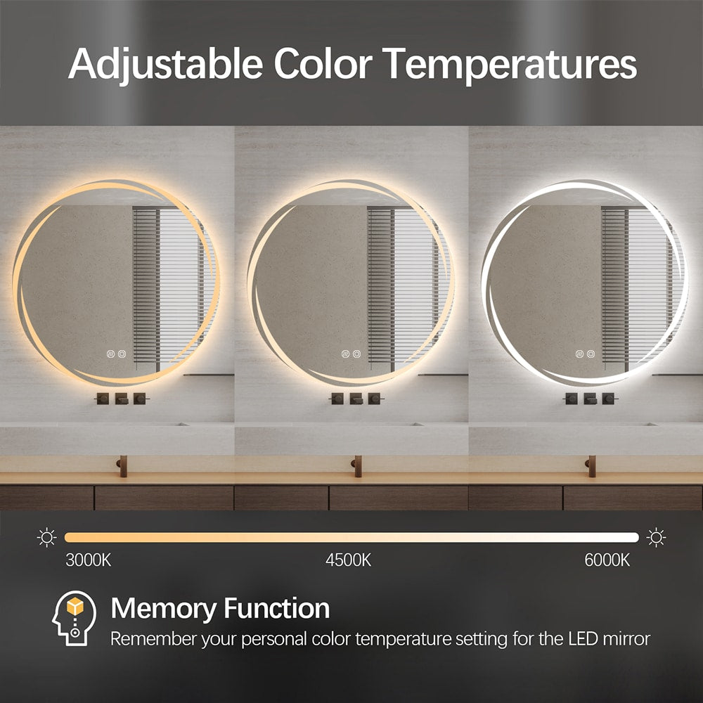 Asterin Whirlwind Round LED Mirror