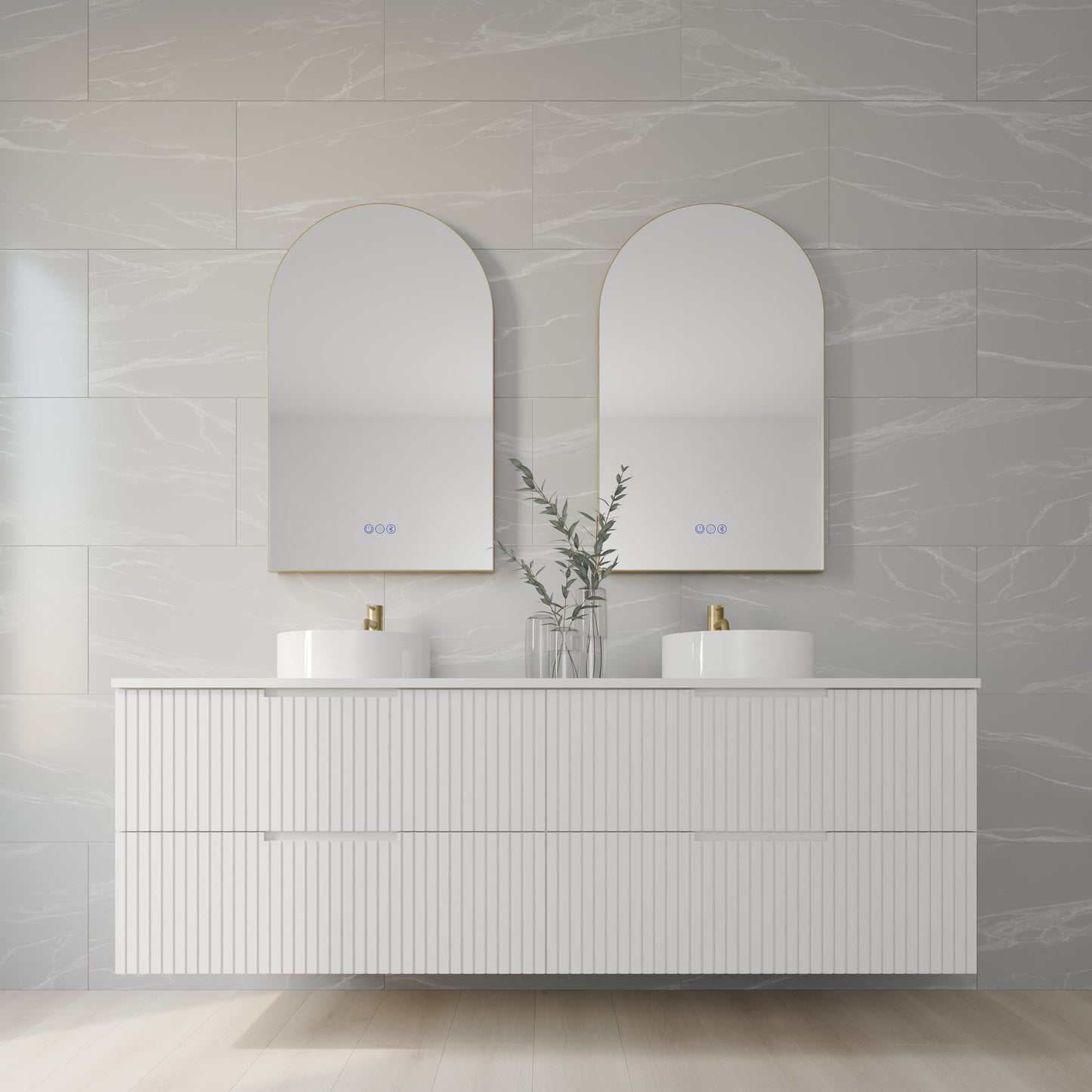 Aura Arched Framed LED Bathroom Mirror