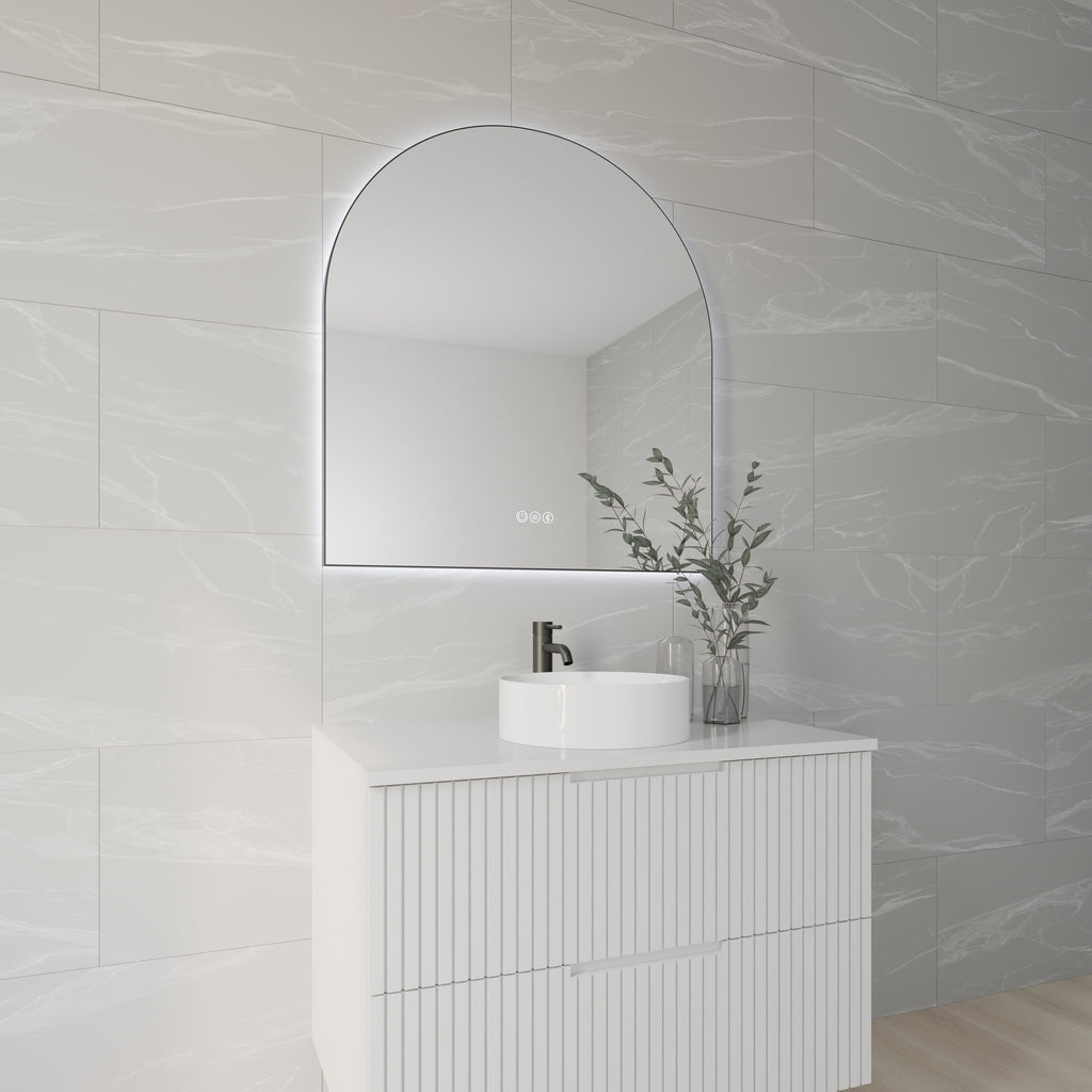 Aura Arched Framed LED Bathroom Mirror