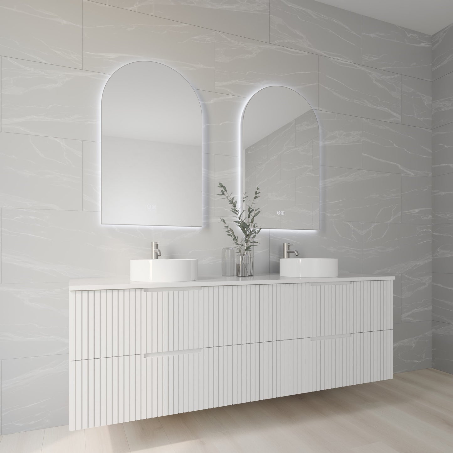 Aura Arched Framed LED Bathroom Mirror