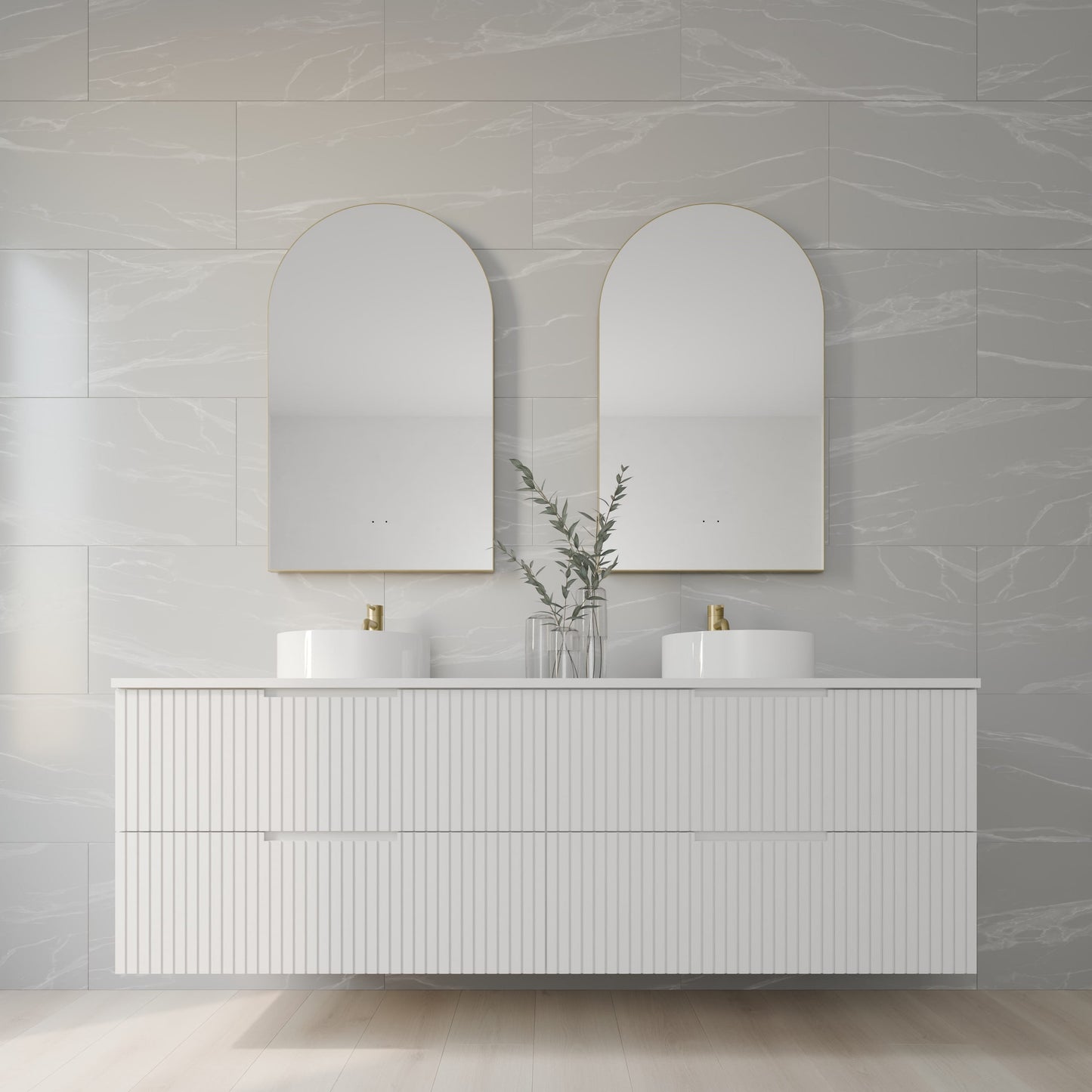 Aura Arched Framed LED Bathroom Mirror