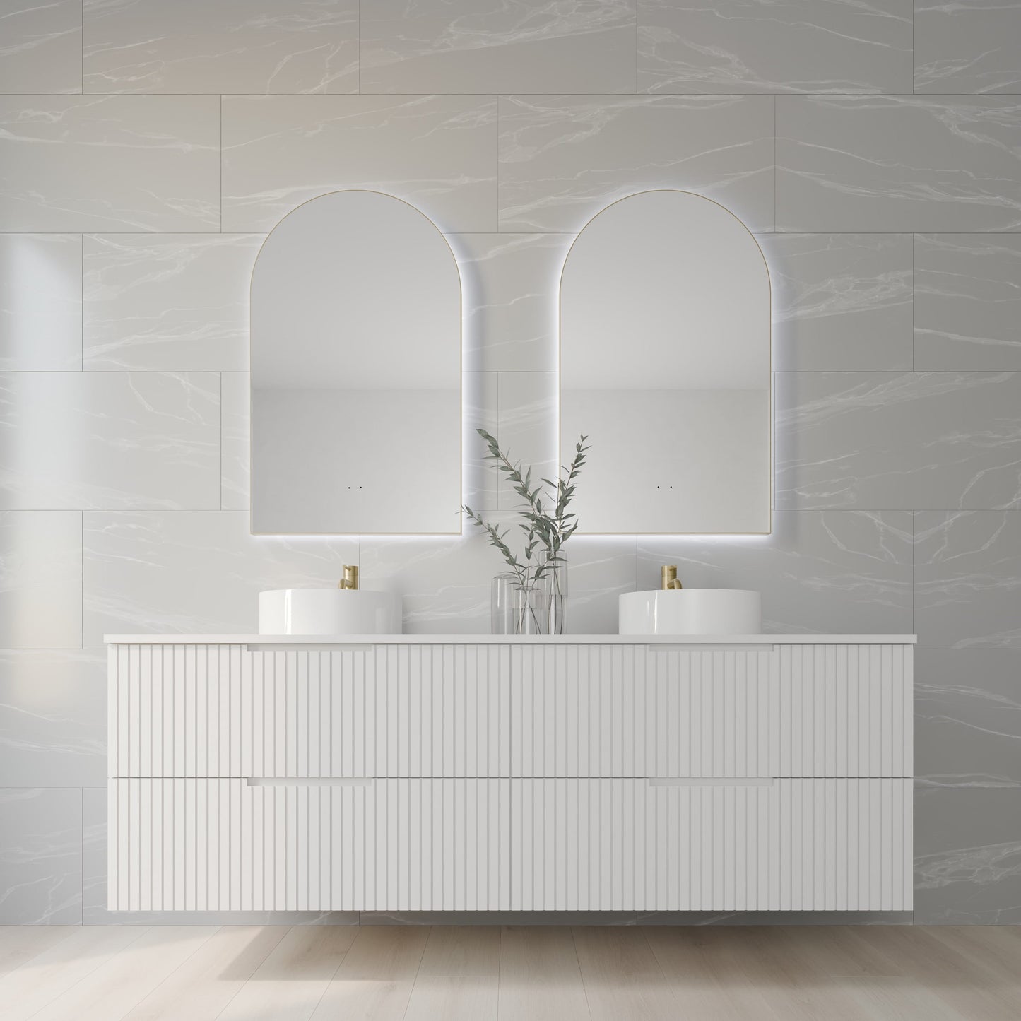 Aura Arched Framed LED Bathroom Mirror