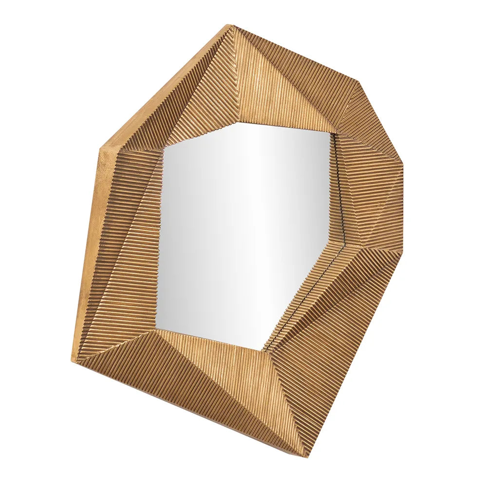 Gold Geometric Wall Mirror Angled