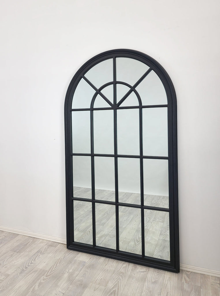 Aveline Black Arch Window Mirror