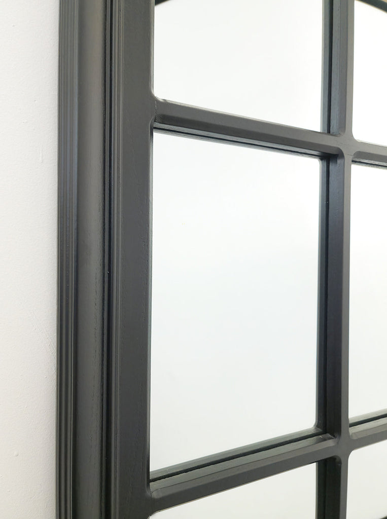 Aveline Black Arch Window Mirror