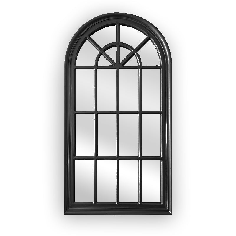 Aveline Black Arch Window Mirror