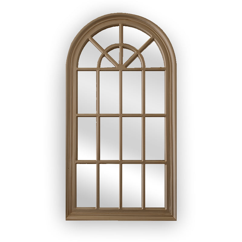 Aveline Taupe Arch Window Mirror