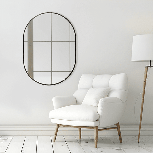 Azura Black Oval Classic Mirror