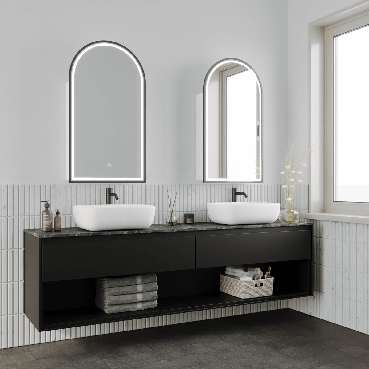 Remer Blanca Arched LED Shaving Cabinet