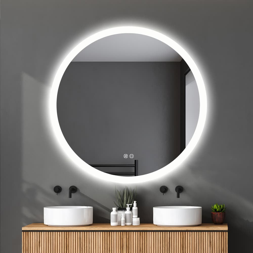 Baldwin Frosted Round LED Mirror