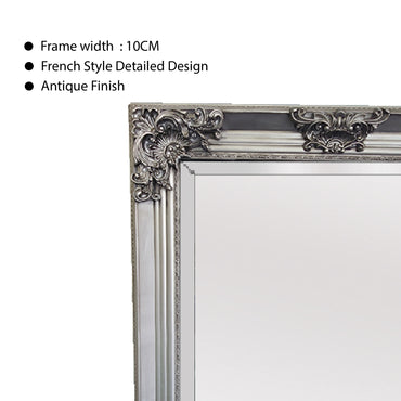 Bellise Ornate Antique Silver Full Length Mirror