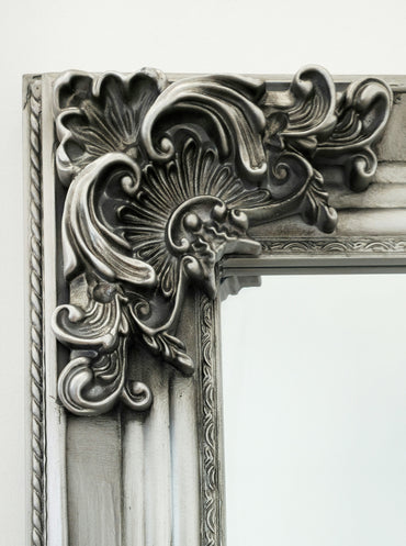 Bellise Large Ornate Antique Silver Full Length Mirror