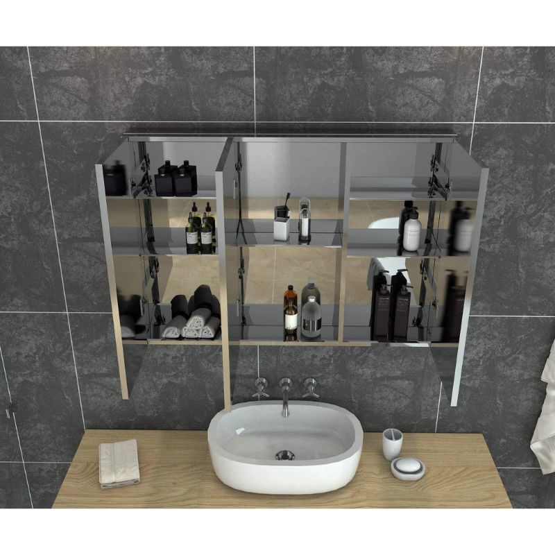 Betina Bathroom Mirror Cabinet with Stainless Steel Shelves