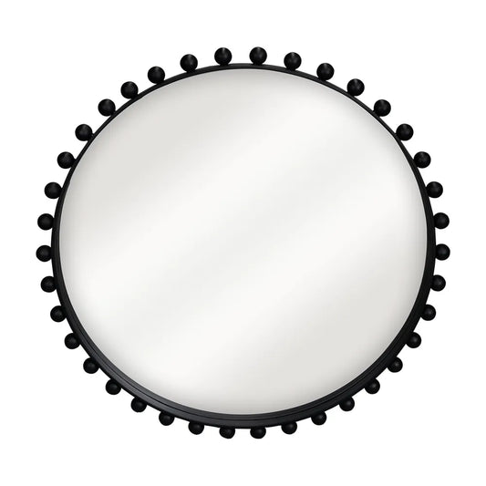 Birchgrove Black Beaded Round Mirror