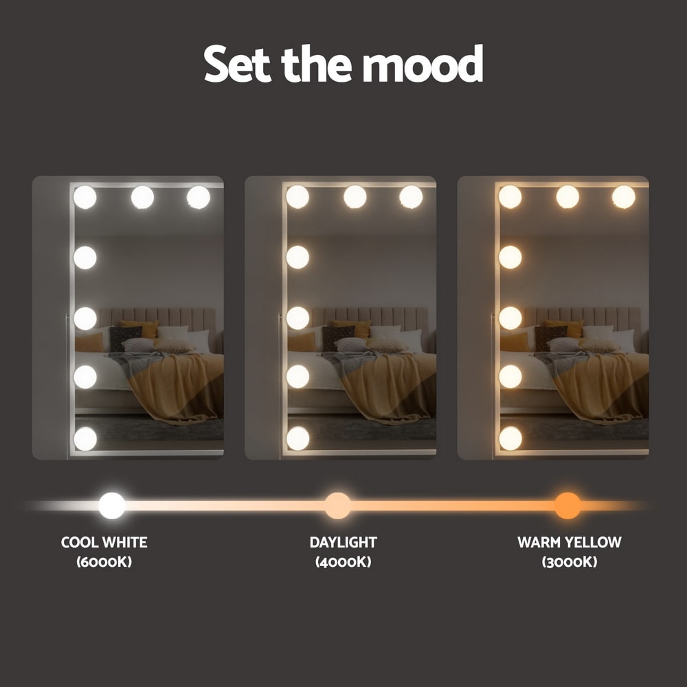 Bluetooth Hollywood LED Tabletop Makeup Mirror