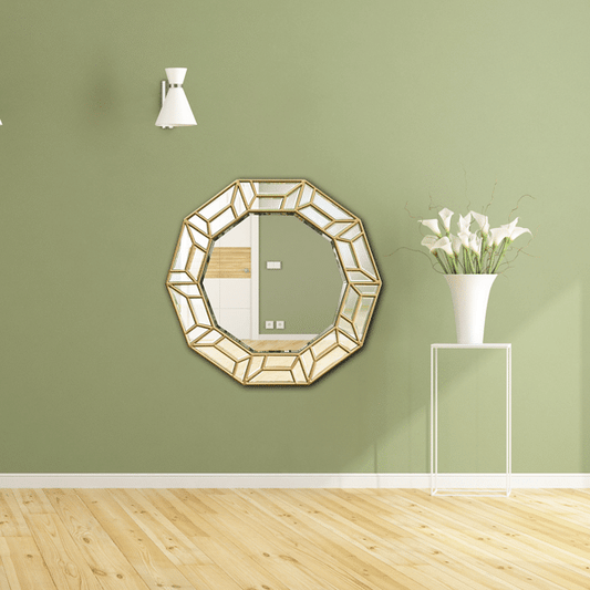 Briallen Gold Decorative Round Wall Mirror