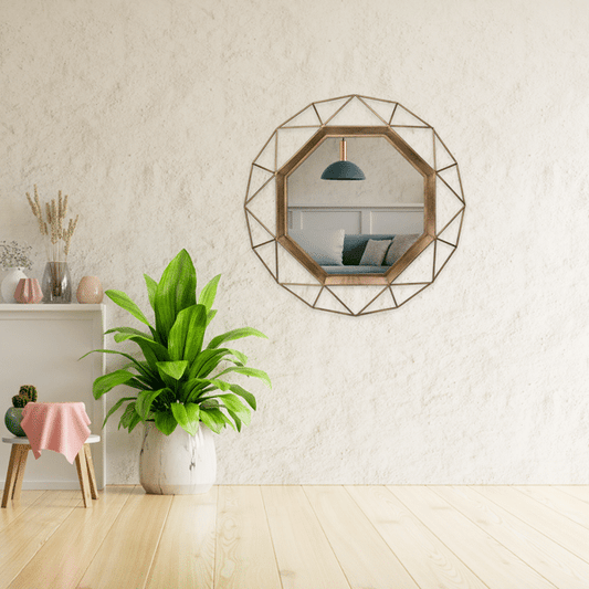Briar Gold Metal Frame Round Wall Mirror