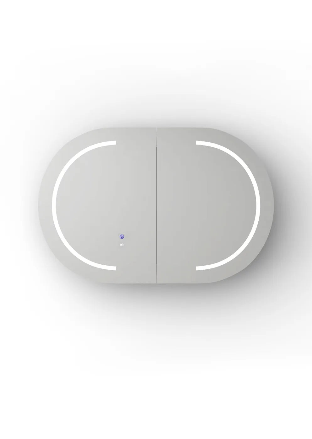 Zara 2 Door Oval LED Shaving Cabinet - Natural Oak