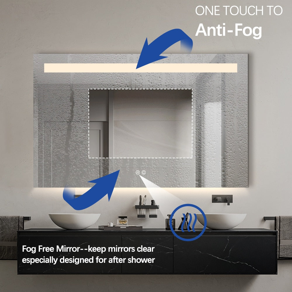 Callum Frontlit Rectangular LED Mirror