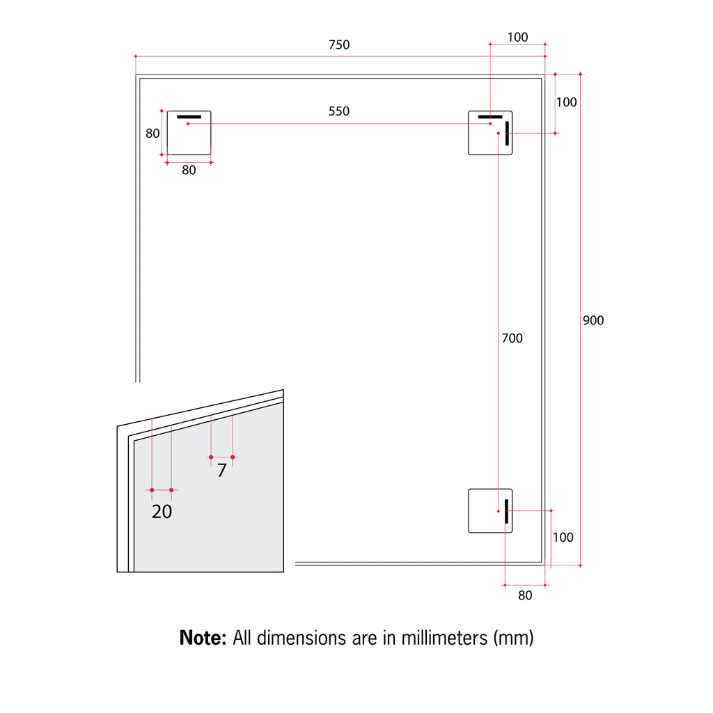 Carson Rectangle White Framed Mirror