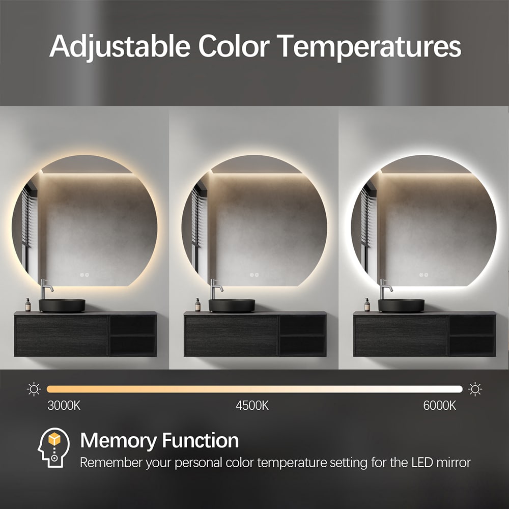 Cassandra Backlit Moon Wall LED Mirror