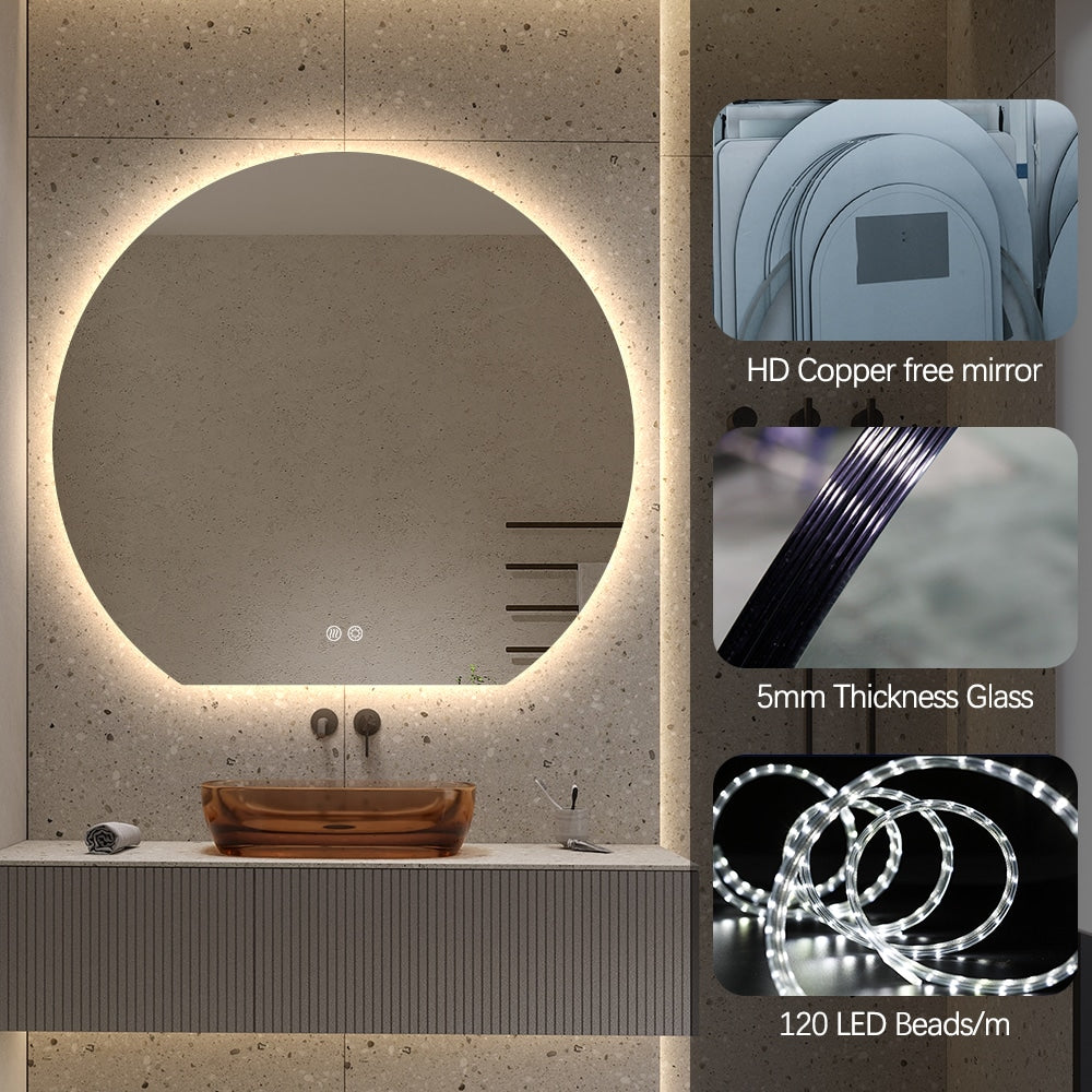 Cassandra Backlit Moon Wall LED Mirror